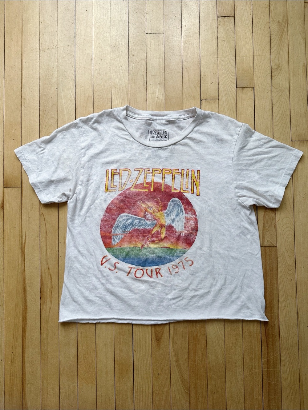 Led Zeppelin White Graphic Tee - Band Tour Print